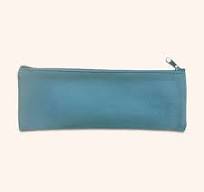 Faux Leather pouch - Pencil case style in a dark Green colour (Olive)