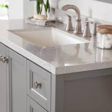 solid surface vanity top in silver ash