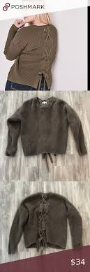 Lucky Brand Olive Lace Up Back Sweater Size Xs Fashion Clothes Design Lucky Brand Sweater