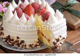 Sprinkles help to add color and candy flavor into the mix. Strawberry Pudding Cake On The Birthday Party Canstock