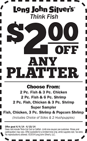 Pinned April 4th 2 Bucks Off Any Platter At Long John Silvers Restaurants Coupon Via The Coupons App Long John Silvers Coupons Long John Silver Coupon Apps