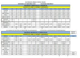 Horarios Autobuses Linea Murcia Caravaca Invierno 2018 Ayuntamiento De Mula