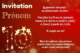 Le 10 octobre, maman fêtera ses 60 ans. Invitation Anniversaire 10 Ans Doree Rouge Gratuit A Imprimer Carte 3423