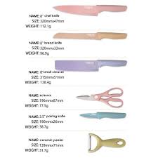6 In 1 Stainless Steel Pastel Colors Knife Set And Peeler Shopee Philippines You'd be surprised how much difference a good knife makes when you're working in the kitchen. 6 in 1 stainless steel pastel colors knife set and peeler