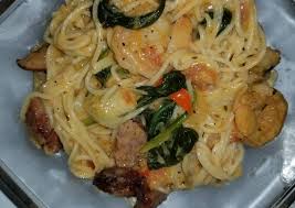Add the green onion, garlic, and parsley and saute a few minutes more to soften. Shrimp And Sausage W Angel Hair Pasta In A Cajun Cream Sauce Recipe By Brandis Cookpad