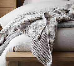 Cotton throw blanket for couch: Waffle Weave Blanket Pottery Barn