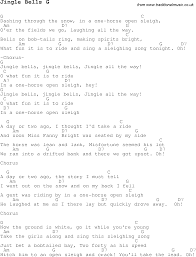 Christmas Carol Song Lyrics With Chords For Jingle Bells G