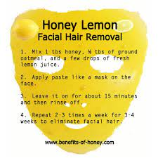 Honey Lemon Mask For For Facial Hair Removal Lemon Facial Face Hair Removal Facial Hair Removal
