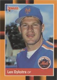 1992 Donruss Baseball Cracker Jack # 13 Lenny Dykstra Series 2