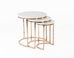 Allure rose gold side table modern side tables homesdirect365. China Ravenna Nesting Table In White And Rose Gold Marble Top End Table Antique Brass Plate China Marble Top Side Table Modern Brass Plated Steel End Table