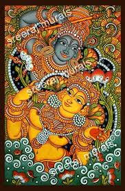 Radhekrishn Kerela Wall Mural Temple Art Kerala Mural Painting Mural Art Design Mural Painting