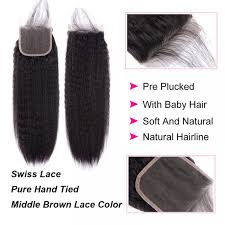 Lace closure is with 4*4 or 4*5 inches lace and attached to a cornrow base. Kinky Straight Hair Weave Hairstyles 4 4 Lace Closure Human Virgin Hair Wigginshair