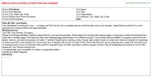 Fish Farmer Application Letter