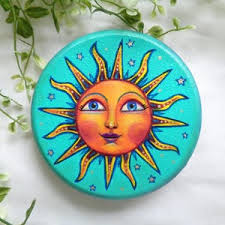 Sun Painting, Watercolor, Tiny Sun Face, Coffee Cups, ACEO Sized, Giclee  Print, Tiny Miniature, Celestial Decor, Childs Art,
