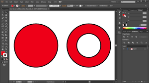 Make a circle in the desired diameter, then make a rectangle larger than it and place one of its sides over the circle's center. How To Cut Out The Center Of A Circle In Adobe Illustrator Youtube