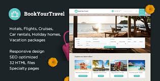 Book Your Travel Is A Responsive Html Template Ideal For Booking Portals Travel Agencies Hotels Bed And Brea Traveling By Yourself Car Rental Html Templates