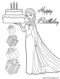 Disneys frozen cast happy birthday wishes colouring page. Elsa Birthday Coloring Pages Novocom Top
