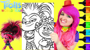 All the coloring pages and coloring drawings are not the property of the website cristina picteaza (cristina's painting). Coloring Poppy Queen Barb Trolls 2 World Tour Coloring Page Prismacolor Markers Kimmi The Clown Youtube