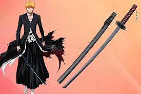 Ichigo Kurosaki Tensa Zangetsu Anime Swords The 43 overall length the look and feel of a samurai sword and even features the hanging chain and distinctly shaped hand guard. ichigo kurosaki tensa zangetsu