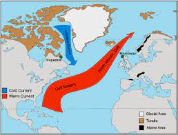 The gulf stream, together with its northern extension the north atlantic drift, is a warm and swift atlantic ocean current that originates in the gulf of mexico and stretches to the tip of florida and follows the eastern coastlines of the united states and newfoundland before crossing the atlantic ocean as the north atlantic current.the process of western intensification causes the gulf stream. Golfstrommen Polarpedia
