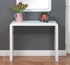 This console table stretches five feet long and offers two fixed, open shelves for generous display space. Atlantis Clarus High Gloss White Console Table Console Tables Furn On
