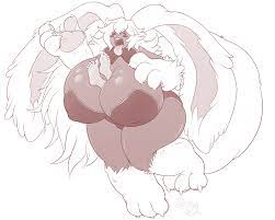big breasts breast vore bunny ears cleavage vore hyper breasts  hyper thighs monochrome ruru (tabris) tabris (artist) thick thighs tongue  out vore 