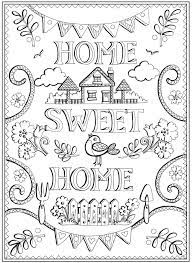 Colored pencils, crayons, markers or anything you have work well for coloring. From Creative Haven Home Sweet Home Coloring Book Dover Publications Quote Coloring Pages Coloring Pages Inspirational Abstract Coloring Pages