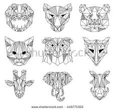Black And White Geometric Animal Drawings Afficher L Image D Origine Geometric Drawing Animals Black And White Animal Drawings