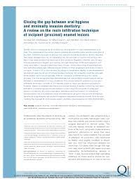 We have created quality between teeth cleaners: Pdf Closing The Gap Between Oral Hygiene And Minimally Invasive Dentistry A Review On The Resin Infiltration Technique Of Incipient Proximal Enamel Lesions