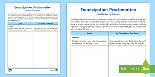 Double entry accounting system is an accounting approach under which each and every accounting transaction requires a corresponding and opposite entry in the accounting records and the number of. Emancipation Day Double Entry Journal Writing Activity