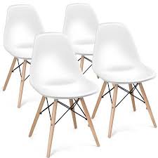 Costway Set Of 4 Mid Century Modern Style Dining Side Chair Wood Leg Walmart Com In 2020 Midcentury Modern Dining Chairs Modern Dining Chairs Side Chairs Dining