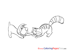 Free printable catdog coloring pages. Cat Dog Kids Download Coloring Pages