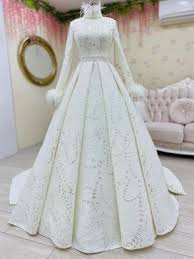 Kollari Tuylu Komple Dantelli Tesettur Gelinlik Fiyati 2020 The Dress Gelinlik Tul Gelinlikler