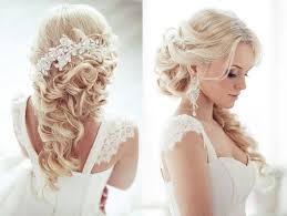 A half updo with a sleek top and lots of curls is a fun and bright idea a side half updo with curls and bangs is a chic and very girlish idea of a wedding hairstyle a half updo with a braid is a statement with curls, curls always make your hair more catchy you may easily give a desired texture to your curls making them look like you want 100 Best Wedding Hairstyles Ideas With Breathtaking Braids Curls And Updos Yve Style Com