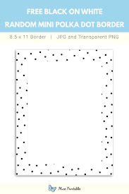 Black And White Dots Border Black On White Random Mini Polka Dot Border In 2020 Polka Dots Dots Printable Border