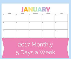 Printable Calendar 5 Day Calendar 5 Day Weekly Planner Etsy Weekly Calendar Template Calendar Template Monthly Calendar Template