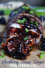 Roasted Pork Tenderloin With Blackberry Hoisin Sauce Carlsbad Cravings Tenderloin Recipes Carlsbad Cravings Ginger Pork