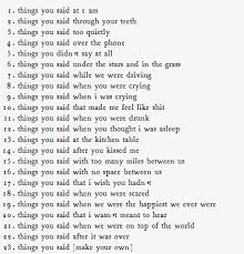Things You Said To Make Me Fall In Love With You Writing Songs Inspiration Poem Writing Prompts Writing Poems