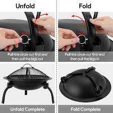 Now, portable fire pits may vary based on designs, features, quality and price range. Amagabeli Portable Folding Fire Pit Outdoor Wood Burning 22in Firebowl Fireplace Poker Spark Screen Retardant Mesh Lid Deep Round Outside Backyard Camping Metal Grate Rustproof Black Fire Pits Patio Lawn Garden