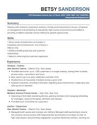 hotel & hospitality functional resume
