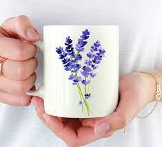 Lavender Mug Lavender Flower Lover Gift Purple Lavender Coffee Mug Unique Lavender Gifts Coffee Flower Gift Painted Coffee Mugs Hand Painted Mugs Mugs