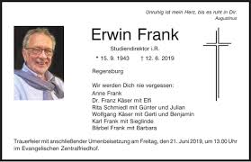 Traueranzeigen von Erwin Frank