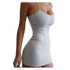 Robes d ete pour femme. Xiloccer Robes Pour Femme 2021 Mini Robe Sexy Sans Manches Robe D Ete Fine De Cocktail Robe D Ete Pour Femme 004 Gris Size Medium Circulaire En Ligne