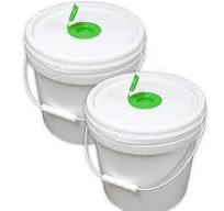 Texas Ragtime 2 Empty Plastic Buckets Wet Wipe Roll ...