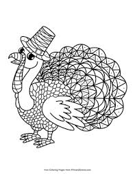 Color pictures of turkeys, pilgrims, thanksgiving dinner, cornucopias and more! Geometric Turkey Coloring Page Free Printable Pdf From Primarygames