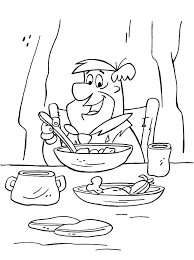 Coloring pages are a fun and exciting way for your child to learn about animals, fruits, vegetable and other important shapes during their formative years. Fred Flintstone Eating Coloring Page Free Printable Coloring Pages For Kids
