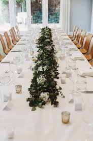 Wedding Room Styling With Green White Table Runner And Gold Tea Light Votives Flowers Gai Hyde Flowers Pc Wedding Decor Style Table Flowers Flower Runner