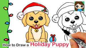 Rudolph reindeer santa claus christmas, cute christmas dog, mammal, food, animals png. How To Draw A Holiday Puppy Christmas Series 5 Youtube