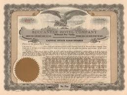Buccaneer Hotel Company Circa 1929 Galveston Texas Stock Certificates Mortgage Galveston