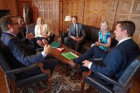 The shadow cabinet are members of the opposition (currently the labour party who won the second largest proportion of seats) that sit on the front the cabinet is lead by the leader of the oposition who is currently jeremy corbyn and comprise of shadow ministers such as the shadow chancellour of. Official Opposition Shadow Cabinet Of The 42nd Parliament Of Canada Wikipedia